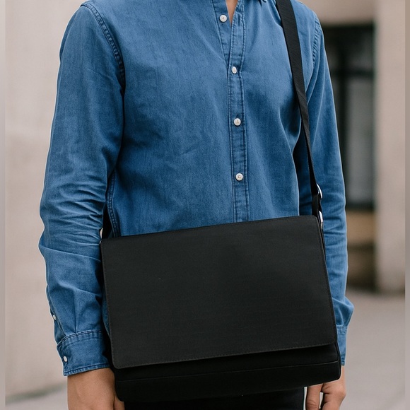 Dior Italy Canvas Leather Trim Messenger Bag - Picture 2 of 11